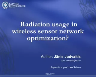 Radiation usage in wireless sensor network optimization?