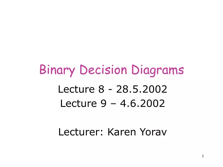 binary decision diagrams
