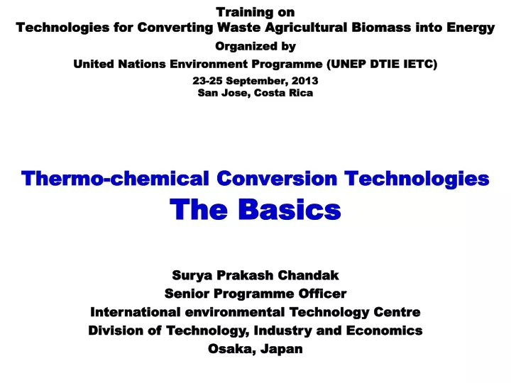 thermo chemical conversion technologies the basics