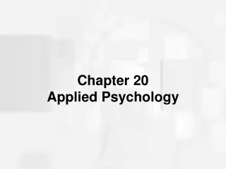 Chapter 20  Applied Psychology