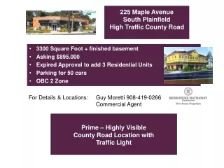 225 Maple Avenue South Plainfield High Traffic County Road