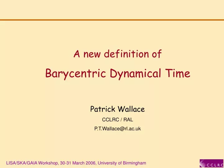a new definition of barycentric dynamical time