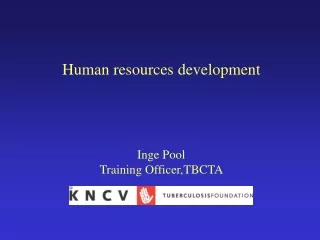 Human resources development Inge Pool Training Officer,TBCTA
