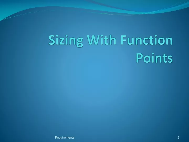 sizing with function points