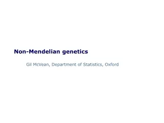 Non-Mendelian genetics