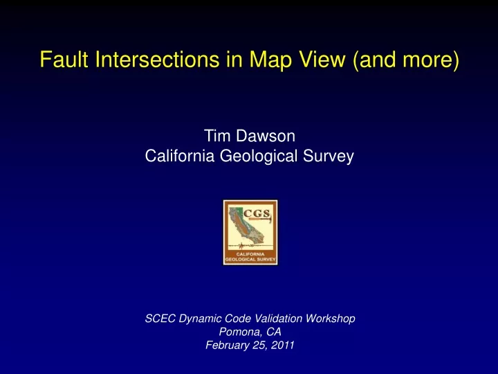 fault intersections in map view and more