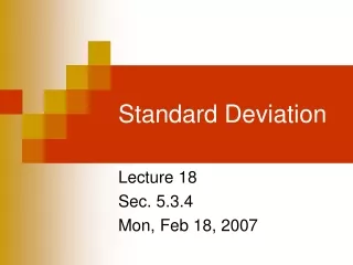 Standard Deviation