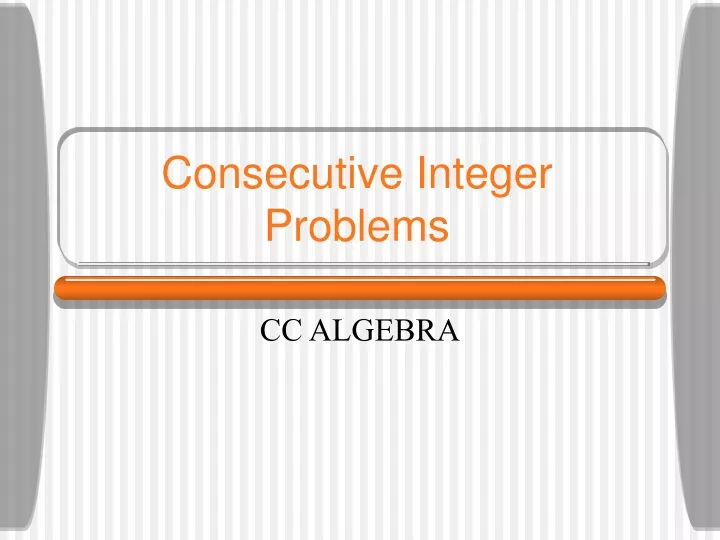 consecutive integer problems