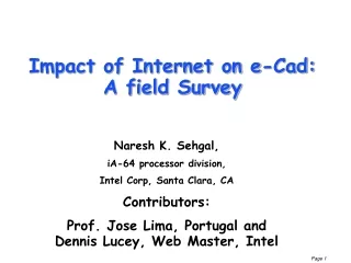 Impact of Internet on e-Cad: A field Survey