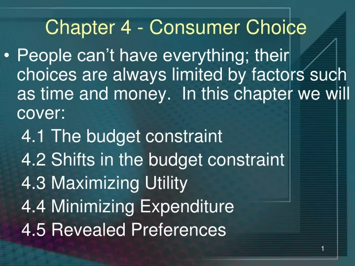chapter 4 consumer choice