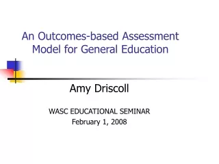 An Outcomes-based Assessment Model for General Education