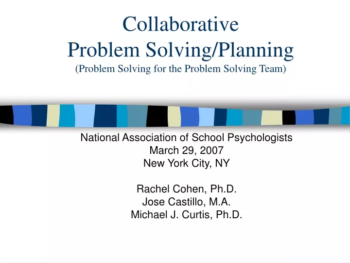 collaborative problem solving planning problem solving for the problem solving team