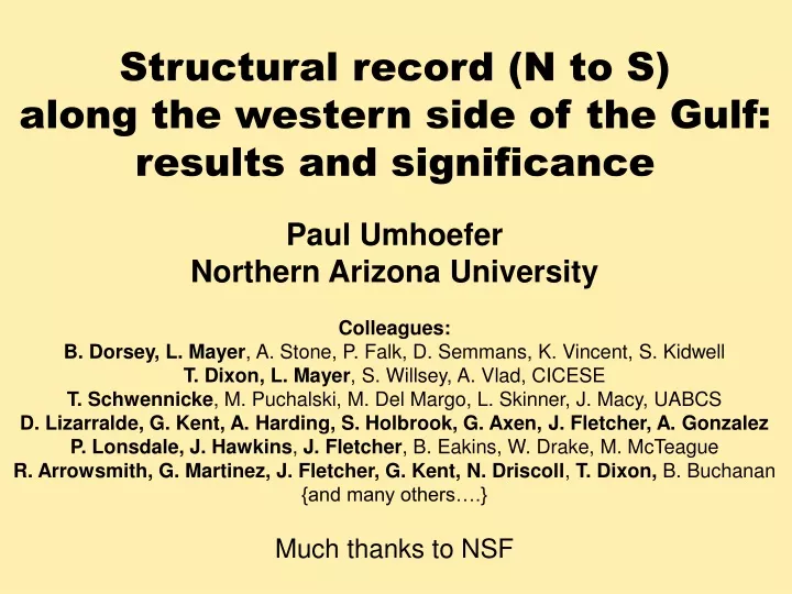 structural record n to s along the western side