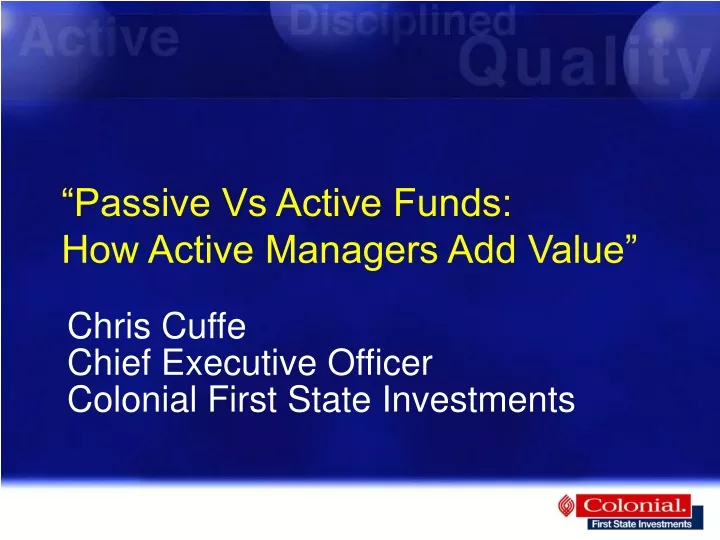 passive vs active funds how active managers add value