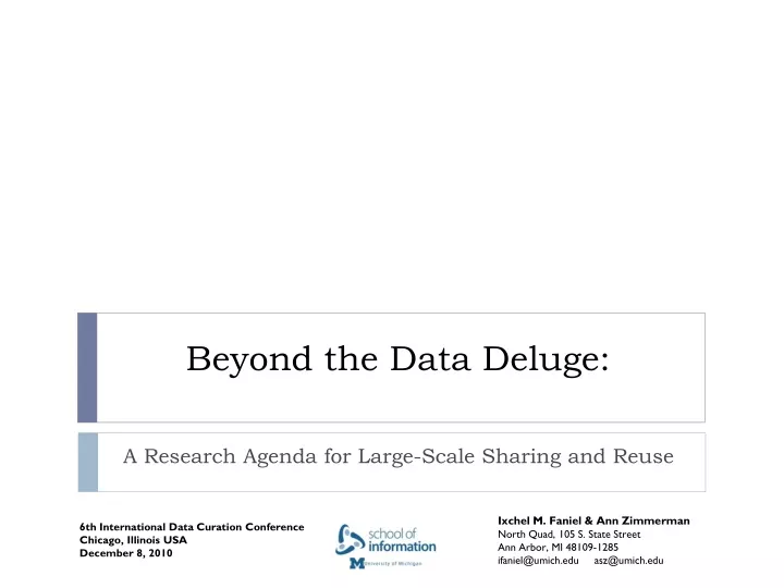 beyond the data deluge