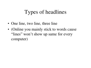 Types of headlines