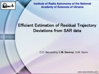 Efficient Estimation of Residual Trajectory Deviations from SAR data