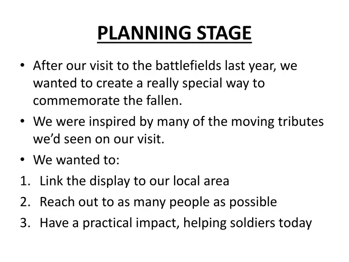 planning stage