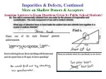 Impurities &amp; Defects, Continued More on Shallow Donors &amp; Acceptors - slide 1