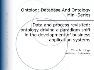 Ontolog: Database And Ontology   Mini-Series