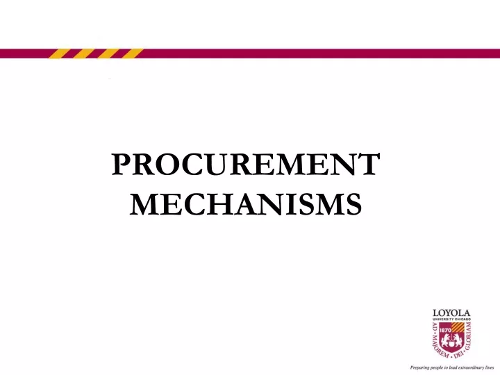 procurement mechanisms