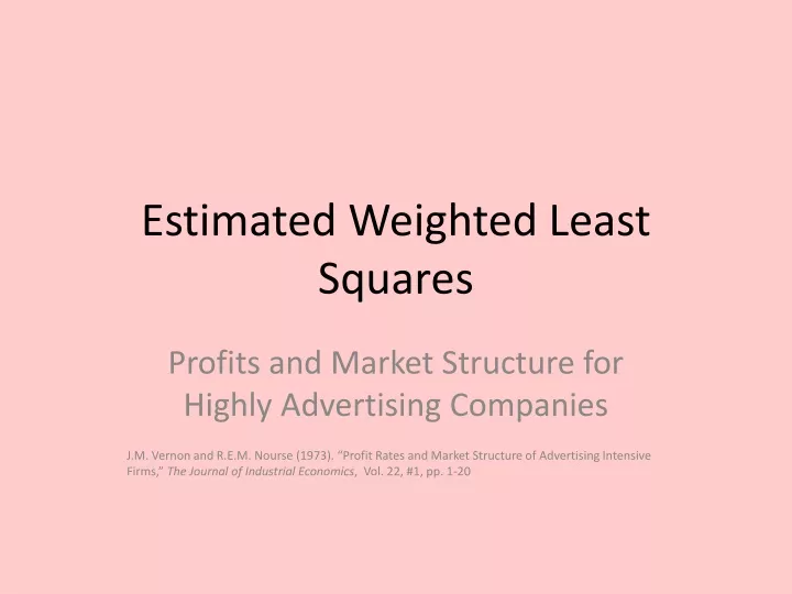estimated weighted least squares
