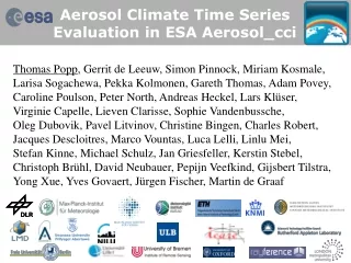 Aerosol Climate Time Series Evaluation in ESA Aerosol_cci
