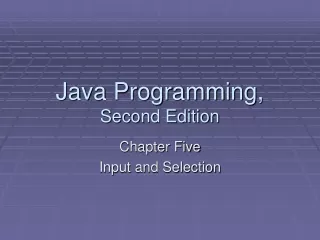 Java Programming,  Second Edition