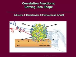 Correlation Functions: Getting Into Shape  D.Brown, P.Danielewicz, S.Petriconi and S.Pratt