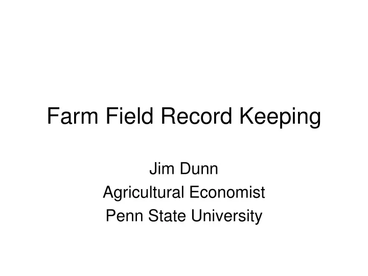 farm field record keeping