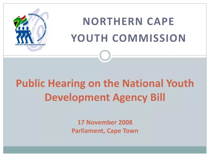 public hearing on the national youth development agency bill 17 november 2008 parliament cape town