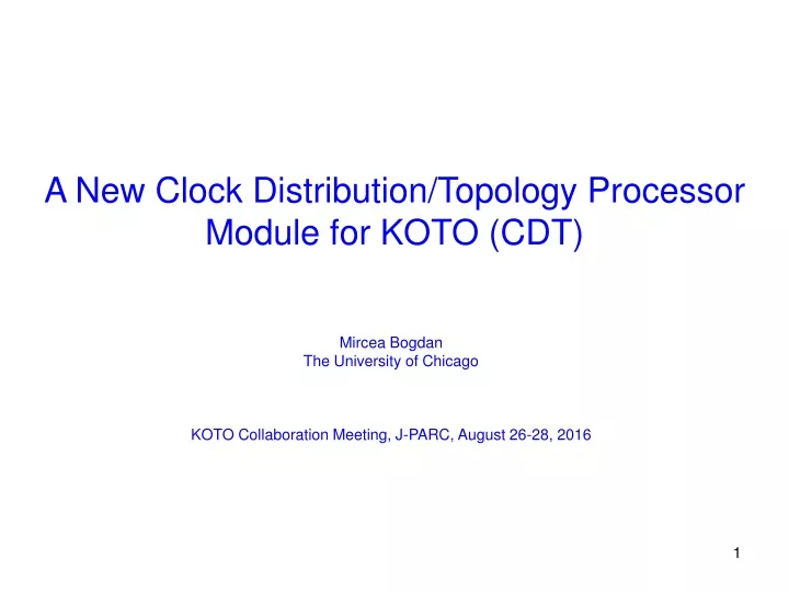 a new clock distribution topology processor