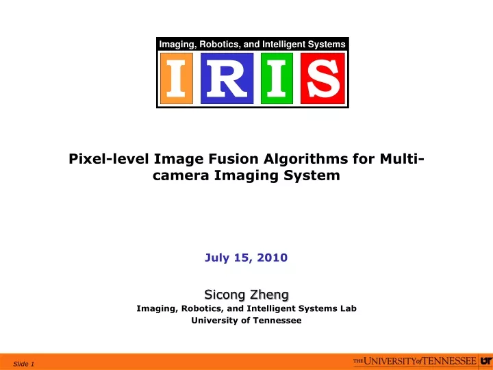pixel level image fusion algorithms for multi camera imaging system