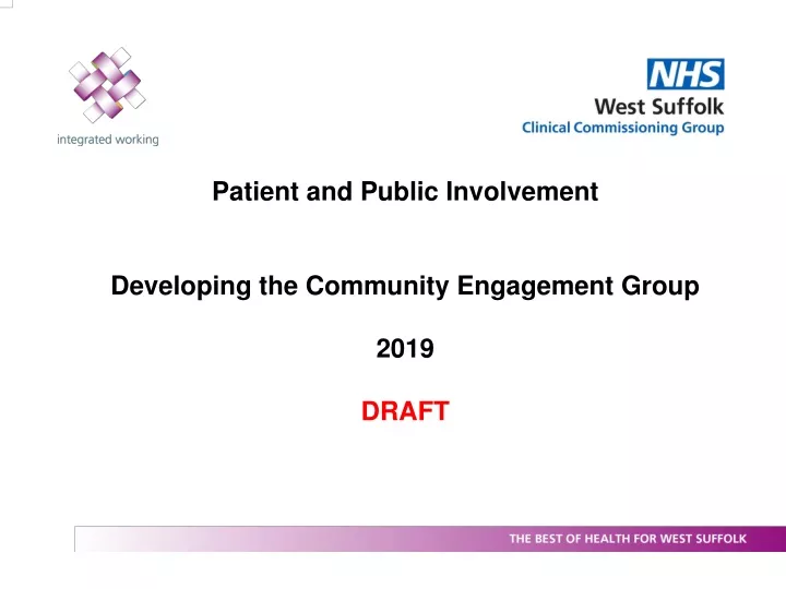 patient and public involvement developing