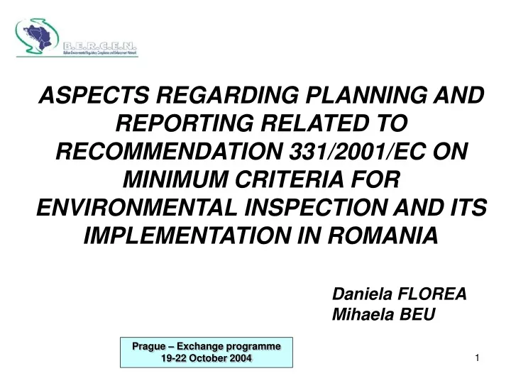 aspects regarding planning and reporting related