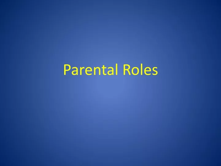 parental roles