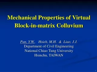 Mechanical Properties of Virtual Block-in-matrix Colluvium