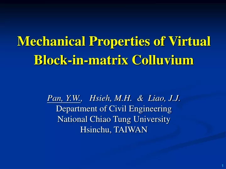 mechanical properties of virtual block in matrix colluvium