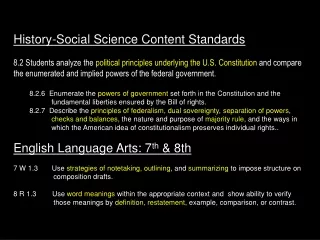 History-Social Science Content Standards