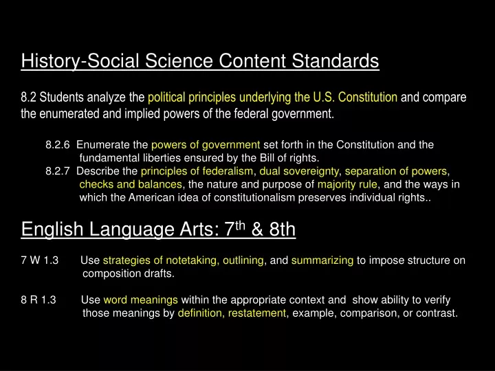 history social science content standards
