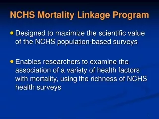 NCHS Mortality Linkage Program