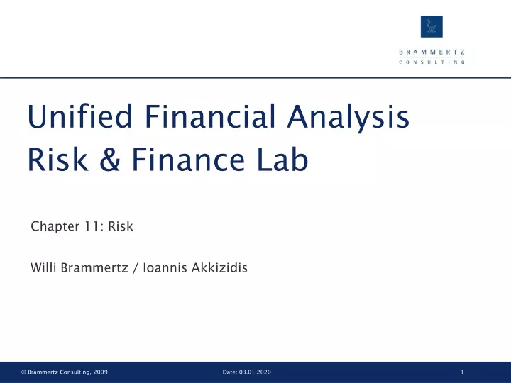 unified financial analysis risk finance lab