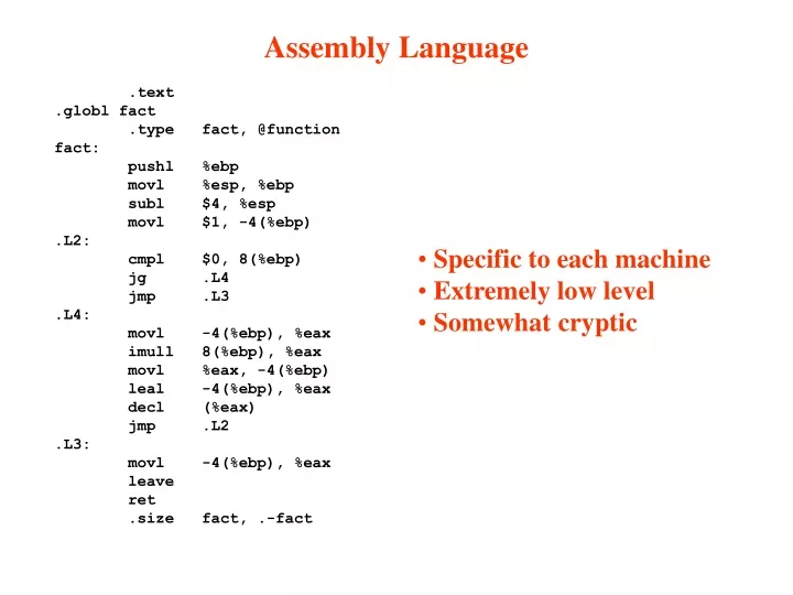 assembly language