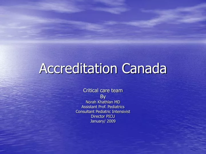 accreditation canada