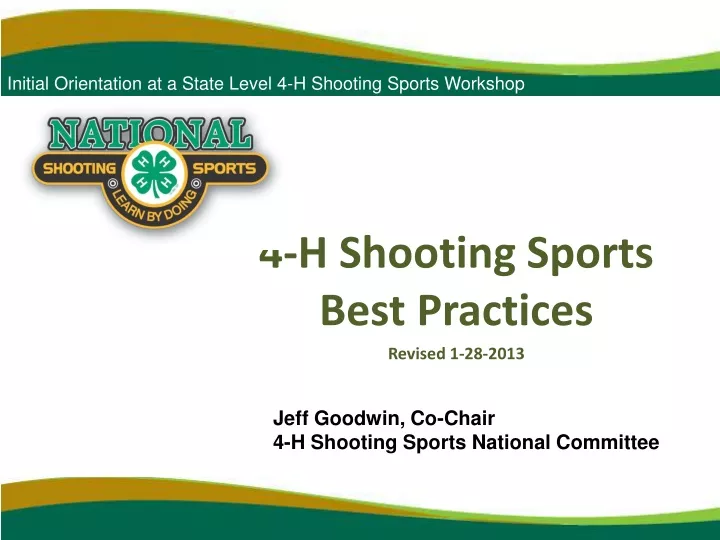 initial orientation at a state level 4 h shooting sports workshop