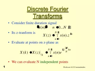 Discrete Fourier Transforms