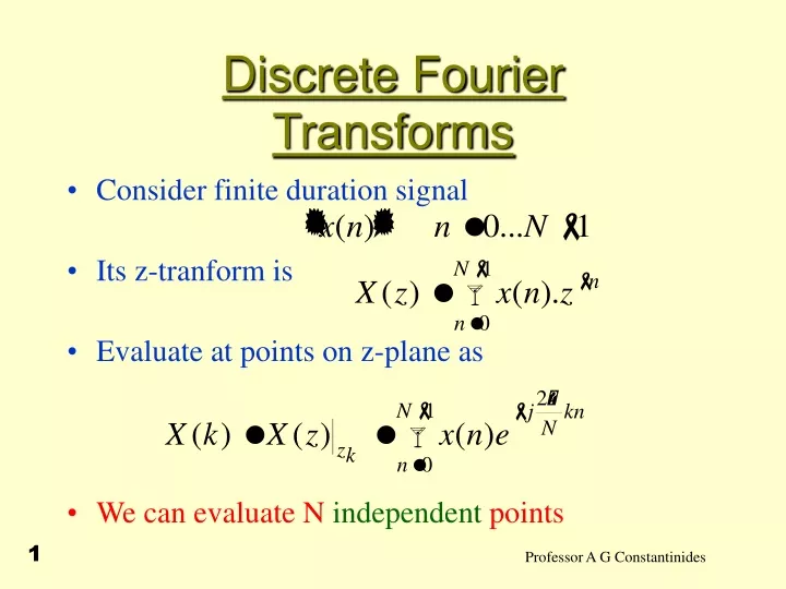 discrete fourier transforms