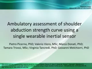 Ambulatory assessment of shoulder abduction strength curve using a single wearable inertial sensor