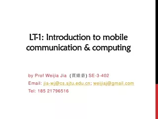 LT-1: Introduction to mobile communication &amp; computing