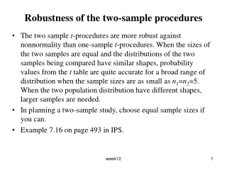 Robustness of the two-sample procedures